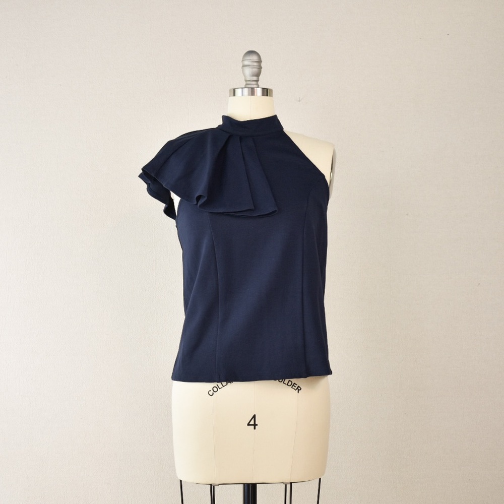 Eri + Ali Ruffled ‘Nobility’ Sleeveless Halter Top